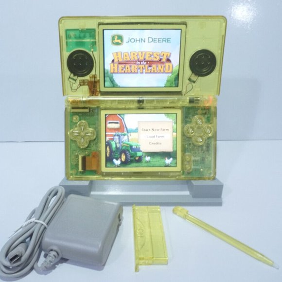 Nintendo DS Lite Transparent Clear Yellow Handheld System with Charger & Stylus - Picture 1 of 9